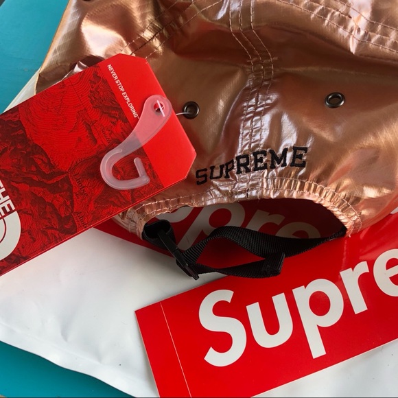 SUPREME/ North Face Collab 6- Panel Rose Gold Hat - Picture 5 of 6